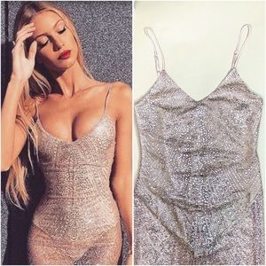 MESHKI Aviana Jeweled Midi Dress